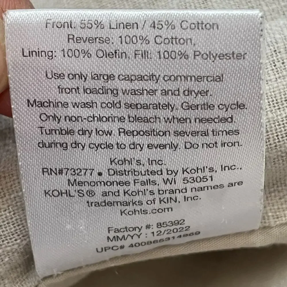 Sonoma Comforter Tan King Cal King Cotton Linen Blend Reversible